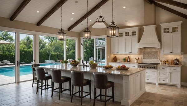 Créez votre espace idéal avec une cuisine pool house élégante